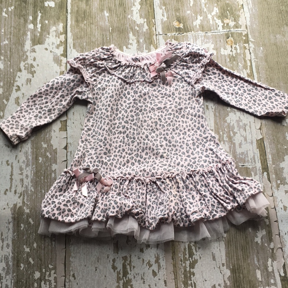 Biscotti pink and grey cheetah print dress